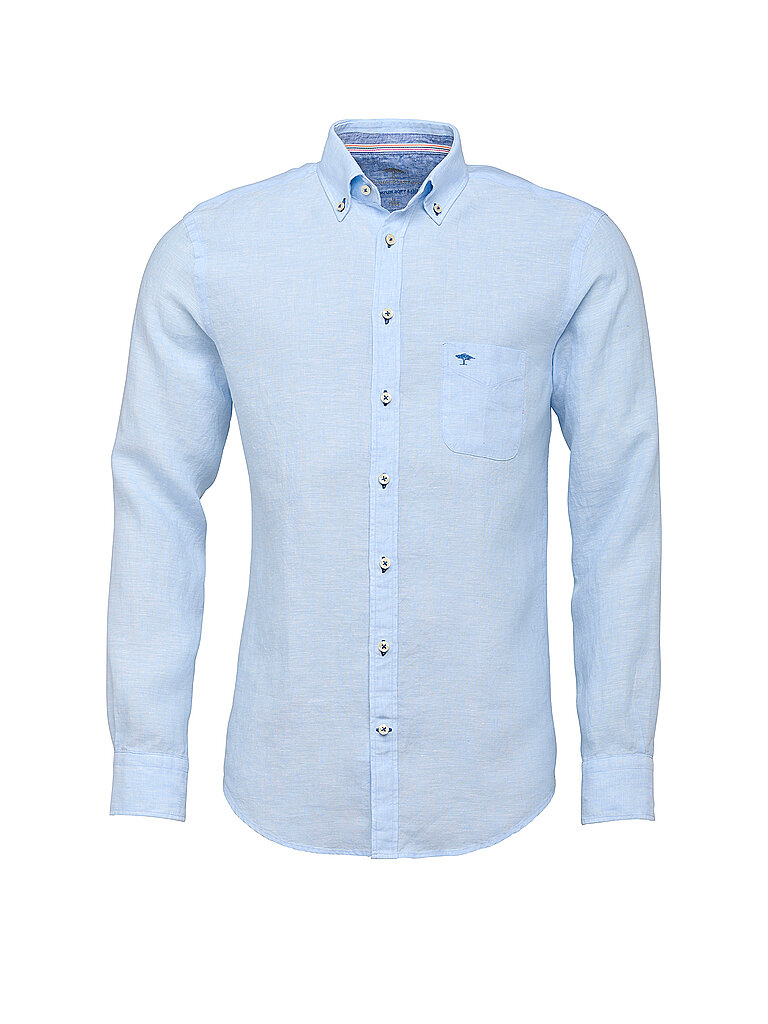 FYNCH HATTON Leinenhemd Casual Fit blau | XXXL